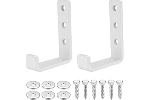 SIGULIKEJI 2 Pcs Crochet Mural Garage, Crochets Muraux Robustes, Crochet Velo Mural, Crochets à Visser Métal, Support Crochets en J pour Rangement de Garage Objets Encombrants, Porte-manteaux/Patères(Blanc)