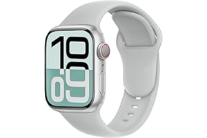 SRena SBC1A pour Bracelet Apple Watch Ultra 2/Ultra/SE/Series10 9 8 7 6 5 4 3(49mm 46mm 45mm 44mm 42mm 41mm 40mm 38mm) Sport,Femme-Style Original&Compatibilité Universelle，Gris Lune
