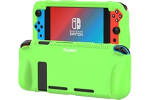 Teyomi Hülle für Nintendo Switch, Schutzhülle aus Silikon mit Federung und Anti-kratzt Spiel Kassette Slot Design