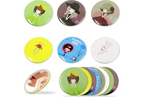 Betinyar 15 Piezas Espejo de Bolsillo Redondo, Espejo Compacto, Mini Espejo de Bolsillo, Patrones Aleatorios, para Viajes, para Mujeres, Uso para aplicación de Maquillaje