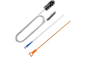 EMODWEY Set di 3 Strumenti per la Pulizia Scarico Lavandino: Pinza Stura Lavandini in Acciaio Inox, Spazzola per Lavandini e Tubi, Gancio Pulizia per Cucine, Bagni, Vasche e Servizi Igienici