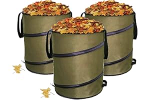 Schleuder Sacchi da Giardino Pop-up per impieghi gravosi, Confezione da 3 x 85 Litri ø46 x 55 cm, pattumiera da Giardino Riutilizzabile, Sacchetti per rifiuti da Giardino per Campeggio