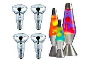 Lilon Lot de 4 ampoules de phare à réflecteur 30 W R39 à intensité variable (SES) E14 Petit capuchon à vis Edison Lampe de rechange Lava pour lampes à lave et lampes à paillettes