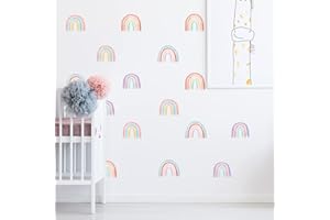 funlife 72Pcs DIY Small Rainbow Wall Stickers, Peel and Stick Colorful Wall Decal for Window Play Room Decoration, Kids Baby Nursery Decor