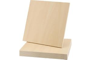 ZOENHOU 5 stycken plywoodskivor 30 x 30 x 6 mm lindträ, omålade kvadratiska träplattor, hantverk plywoodskivor för gör-det-sj