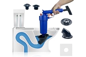 XMPEKO Air Pump Drain Unblocker Heavy Duty,High Pressure Toilet Plunger Sewer Dredge Cleaning Tool, Sink Unblocker with 4 Suckers for Kitchen Bathtub Shower