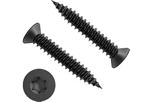 KGGZKG 80 Stück M4X20mm Holzschrauben Edelstahl A2/VA2 Schrauben Schwarz für Akustikpaneele Torx Senkkopfaus Edelstahl Rostfrei Vollgewinde Spanplattenschrauben Selbstschneidende Schrauben Universalschrauben