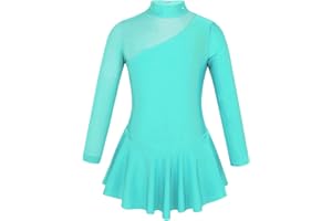 Agoky Vestido de Danza Ballet para Niña Maillot Leotardo Manga Larga de Gimnasia Rítmica Maillot de Patinaje Artístico Competición Disfraz de Baile 4-16 Años