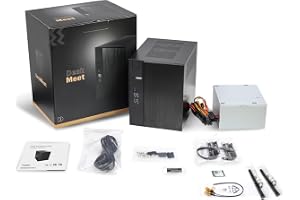ASRock DeskMeet X300 Mini PC Barebone Kit – AMD AM4 Socket, Supports Ryzen 5000/4000/3000G CPUs, DDR4-3200MHz, PCIe 3.0 x16, Dual M.2, USB 3.2 Gen2 Type-C, 500W PSU (No CPU/RAM/Storage Included)