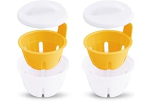 CLOVE Uovo in Camicia Microonde in Plastica Spessa Senza BPA Qualità Premium Cuoci Uova Cuociuovo in Camicia Microwave Egg Poacher per 2 Uova Lavabile in Lavastoviglie (giallo, singolo)