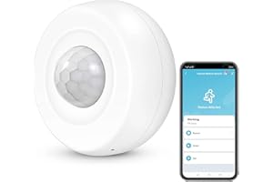 ZECAMIN Inteligentny czujnik ruchu, wykrywacz ruchu na podczerwień WiFi dla bezpieczeństwa domu, detektor ruchu PIR 360 stopni z pilotem zdalnego sterowania za pomocą aplikacji, obsługa poleceń głosowych