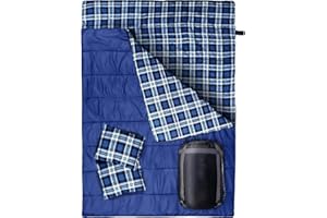 VICTOPER Double Sleeping Bag King Size Adult Two Person Camping Sleeping Bag Suitable for 4 Seasons Complete with Pillow & Internal Pocket for Hiking Indoor or Outdoor Adventures
