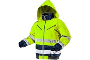 NEO TOOLS Thermo warnschutzjacke en 20471 Warn Giacca Arancione Neon Giallo lavoro giacca Warn protezione sicurezza Giacca, Giallo