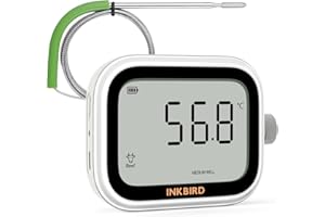 INKBIRD IKT-031 Thermomètre à viande multifonctionnel avec minuterie Pomodoro, thermomètre alimentaire pour barbecue avec températures de viande préréglées, sonde de qualité alimentaire