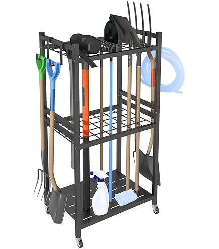 ARTECSIS Set 2 Barre Porta Attrezzi Con 6 Ganci - Organizza Giardino, Garage E Cantina - Foto 9