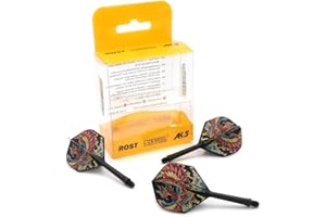 CUESOUL Rost Tige de fléchette intégrée et Vols de Forme Standard, avec Quatre Symboles mythologiques, Lot de 3 pièces