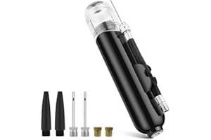 ‎BROTOU BROTOU Dual-Action Ballpumpe, Luftpumpe mit 3 Nadeln, 2 Düsen, 1 flexiblen Schlauch und 2 Schrader-Ventile für Fußball, Rugby Ball, Volleyball, Basketball, Handball