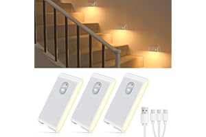 ‎WILLED WILLED Treppenlicht mit Bewegungsmelder, Aufladba LED Nachtlicht mit Bewegungsmelder, 3 Stück Bewegungsmelder Licht, Nachtlicht Kinder für, Treppe, Schlafzimmer, Wohnzimmer, Flur, Küche, Badezimmer