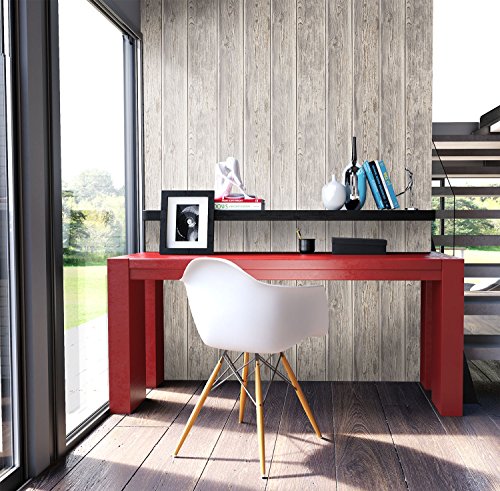 Holztapete Vinyl Braun Natur , schöne edle Tapete im Holzwand Design , moderne 3D Optik für Wohnzimmer, Schlafzimmer oder Küche inklusive Newroom Tapezier Ratgeber mit Tipps für perfekte Wände - 3