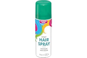 PARTY BUZ WE VALUE YOUR TRUST Temporary Hair Color Spray Wash Out Washable Party Fancy Dress Up Accessories Party Halloween Hairspray 133ml (Green HairSpray, 1)