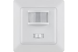 CHILITEC Milos Bewegungsmelder 160° Unterputz Innen 250V Ersetzt einen Lichtschalter 2-Draht Anschluss ohne Nullleiter LED 3-100Watt Weiß