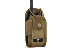 SELIGHTING BAIGIO Walkie Talkie Funda Bolsa Militar Multi-Función Bolsa Carcasa Funda Case de Nylon para Walkie-Talkie Radio,Dispositivos Electronicos Portatiles y GPS, etc. Bolsa del Teléfono (Marrón)