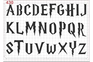 VICIEN GiwuArt - HP Letters Alphabets Stencil Mylar A4 Sheet 190 Micron Strong Reusable Craft Art Wall Deco