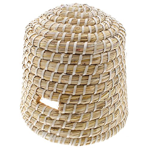 SIDCO ® Bienenkorb 30 cm hoch Einfluglöcher geflochten Stroh Korb Bienenstock