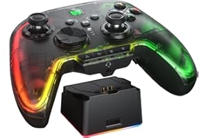 Wireless Controller, BIGBIG WON Rainbow 2 Pro PC Controller Motion Aiming, Hall Effect Trigger, ALPS Joystick, 3.5mm Audio, Gamepads for PC Windows/Android/iOS/Switch Pro Controller with Charging Dock