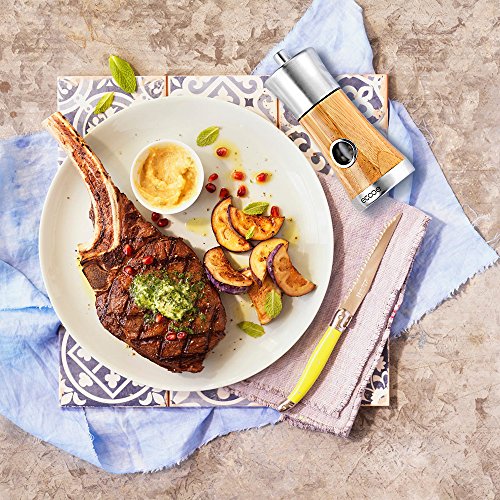 Ecooe Manuell Bambus Pfeffermühle/Gewürzmühle/Salzmühle Mit Keramikmahlwerk - 4