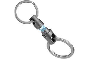 KeyUnity Magnetischer Titan Schnellverschluss-Schlüsselanhänger,Doppelendiger Drehbarer Schlüsselbund aus Titan-360°, Sicheres Verschlusssystem Drehbarer Schlüssel-Organizer-Linker