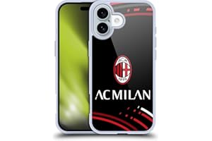 Head Case Designs Licenza Ufficiale AC Milan Curvato Modelli Cresta Custodia in Gel [Protezione di Grado Militare] Compatibile con Apple iPhone 16 E Compatibile con MagSafe
