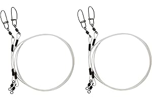 BLNTACKLE76 Set 4 Stück Jenzi Vorfach 70 cm, 1,1mm 32kg extra lang, stark Hecht Wels Schleppvorfach Leader mit Wirbel & Karabiner, Raubfischvorfach,Spinnvorfächer Spinnvorfach, Vorfach fertig montiert