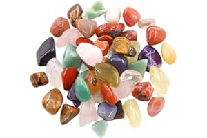 Hilitchi Quartz Stones Tumbled Chips Stone Crushed Crystal Natural Rocks Healing Home Indoor Decorative Gravel Feng Shui Healing Stones (About 1lb(450g)/Bag) (Big Assorted Stones)