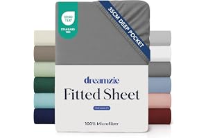 Dreamzie Lakan 120x200 Keps 35 cm för tjock madrass - 100% mikrofiber - antracit, certifierad utan kemiska produkter (Oeko TE