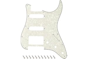 Banworks 4 plis Strat HSS Pickguard 11 trous pour guitare électrique Pickguard SSH Scratch Plate pour USA/Mexicain Moderne Style Standard Stratocaster ST JT/HB-02 Vintage White Pearl