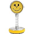Laps of Luxury® Steel Smiley Spring Analog Clock in Yellow Colour for Car Dashboard