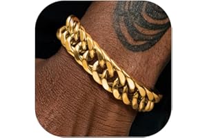 PROSTEEL Neutro Braccialetto Catena Cubana Uomo Stile Cyberpunk Minimalismo Larghezza 8/12/17MM Bracciale Catena Cubana Ritorta Artigianale Regalo Uomo