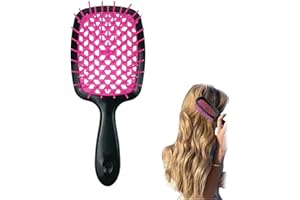 Kinretixia® Haarbürste zum Entwirren – Haarbürste zum Entwirren, Entwirrungsbürste, Entwirrungsbürste für lockiges Haar, Entwirrungsbürste, antistatisch (Rose Rot)