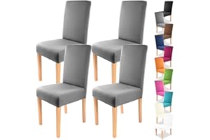 Gräfenstayn 4 Pezzi Stretch coprisedia Charles - schienali Rotondi e angolari - Pacchetto VANTAGGIOSO - vestibilità bielastica con Guarnizione Oeko-Tex Standard 100: "Fiducia certificata (Antracite)