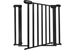 Kinderkraft Lock&GO Treppenschutzgitter Ohne Bohren, Türschutzgitter, Kinderschutzgitter, von 75 bis 103 cm, 90 Grad öffnen, doppelte Verriegelung, Schwarz