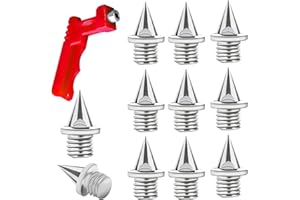 SAVITA 50 szt. 6mm Track Spikes z 1 szt. Klucz do Kolców, Kolce Track Md Cross Country Spikes Kolce w Ksztalcie Piramidy do Butów do Biegania Buty Sportowe Jogging Running (Srebrny)