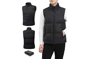 MINCOO Gilet Riscaldato Uomo con 7.4v 18400mAh Batteria Inclusa, 3 Temperatura Regolabile Lavabile Giacca Giubbotto Riscaldato per Lo Sci Campeggio L'escursionismo L'outdoor