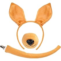 Costume De Kangourous Avec Oreilles, Bandeaux, Queue, Museau