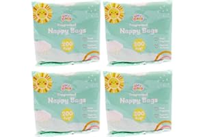 TILZ Duftende Windelsäcke für Neugeborene, frische Duft, hygienische Griffe, Inkontinenzbeutel, Baby-Windeltaschen für Zuhause, Reisen und Haustiere (200 x 4)