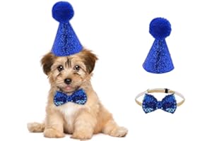 SEMINISMAR Compleanno Cane,Cane Compleanno Cappello Papillon Set,Set di Cappello Per Cani E Gatti,Pet Feste di Compleanno Decorazioni Animali Domestici Regalo di Compleanno Cucciolo Gattino