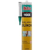 Akfix 1100E Genel Ama&ccedil;lı Silikon Elastik Yapıştırıcı, Banyo Mutfak Cam Montaj ve İzolasyon İ&ccedil;in (Şeffaf)