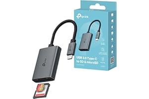 ‎TP-LINK TP-Link UA430C SD Kartenleser USB C, kartenlesegerät auf SD und microSD bis zu 2 TB, USB 3.0, Gleichzeitiges Lesen und Schreiben von Zwei Karten, mit Mac, Windows, iPadOS, iOS, Android