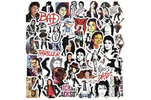 FNGEEN 50 sztuk niesamowite naklejki winylowe Michael Jackson, wodoodporne naklejki na laptopa gitara podróży butelka wody deskorolka samochód karabin graffiti naklejki