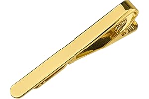 RED DAMORE 3 pasadores de corbata para hombre de 5,3 cm con cierre de clip de corbata, dorado, negro y plateado